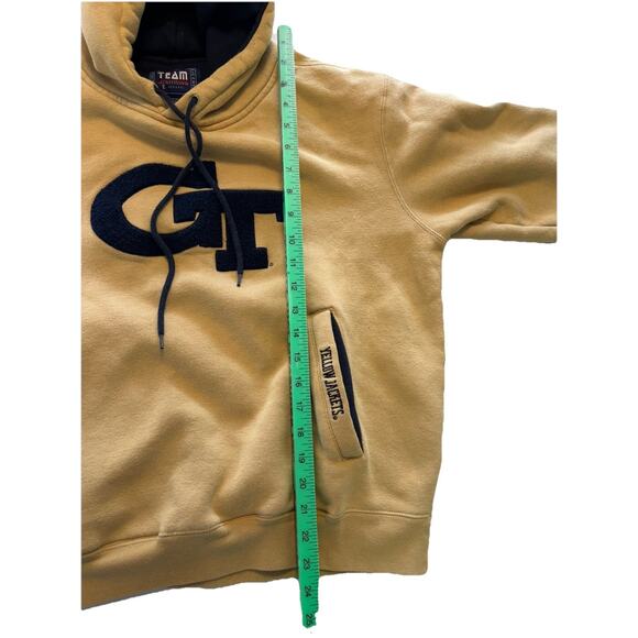 Vintage Gold Georgia Tech Yellow Jacket Logo Hoodie Sweatshirt Medium Read - Picture 4 of 7